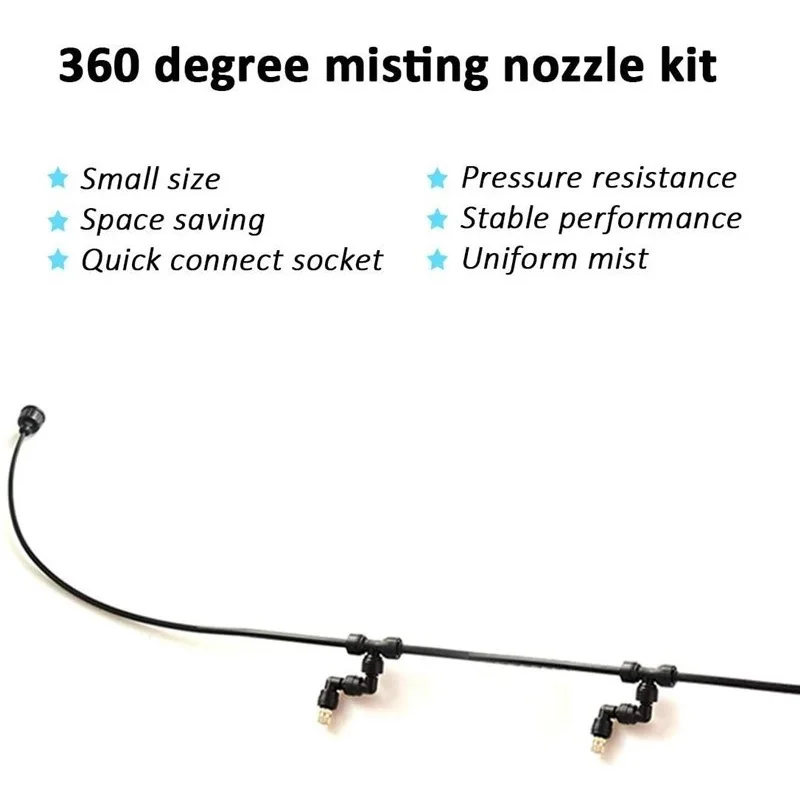 6Pcs Watering Spray Nozzle 360 Degree Sprinklers Terrarium Misting Nebulizer Garden Greenhouse Irrigation Connectors