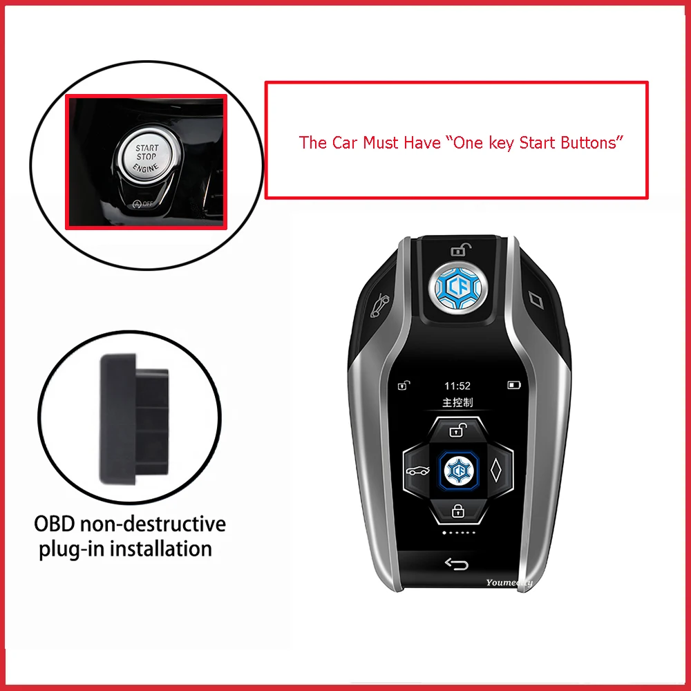Smart LCD Touch Car Key Auto Remote Central Kit Door Lock Locking Vehicle  Comfortable Entry System With Car Case Cover For BMW - AliExpress