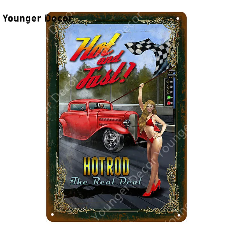 Винтажный постер Pin Up Girl с автомобилем автобусом грузовиком поездом сексуальные