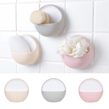 

1pc Creative Suction Soap Box Non-slip Drain Soap Tray Scouring Pad Soap Dish Storge Rack Holder Kitchen Bathroom Accessories