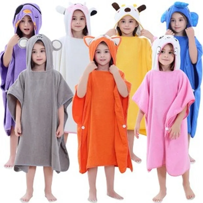 Children's Bath Towel  Cover Baby Print Children Kid Cotton beach towel Bathrobe Cute Hoodie Swimming Accesssories