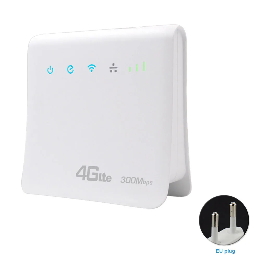 EU Plug 2,4 ГГц Wifi 4G маршрутизатор 300 Мбит/с Wifi роутеры 3g 4G lte cpe Мобильный маршрутизатор с поддержкой порта LAN sim-карты портативный беспроводной маршрутизатор - Цвет: EU Plug