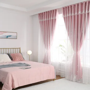 

New bei ou gentry Modern curtains for Living RoomBedroomCurtains Atmospheric Red Paragraph Double Integral Light Luxury