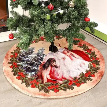 

2019 New Activity Cushion Christmas Tree Foot Cover Christmas Tree Skirts Embroidery Short Velvet Carpet Mat Kids Gift Storage