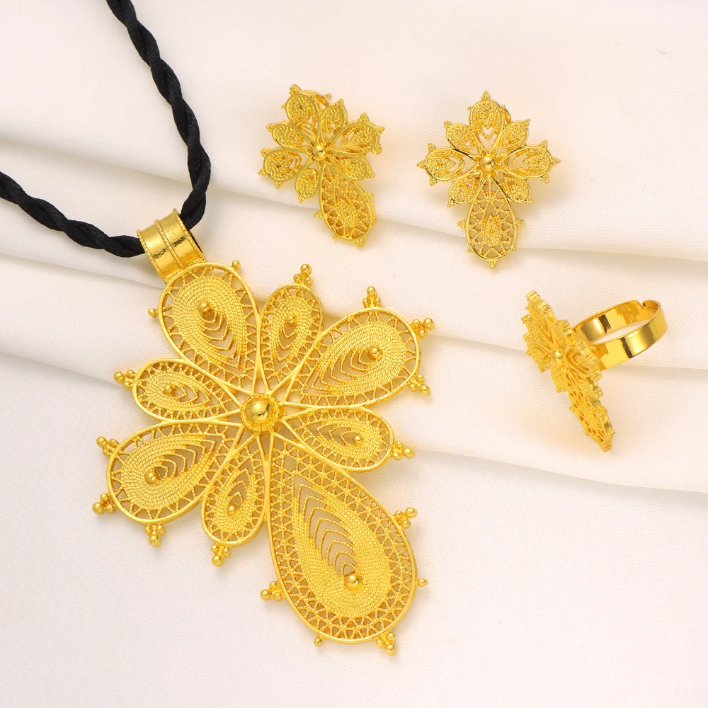 24K Gold Necklace Cross Pendant Gold Plated Necklace Men's & Women's Jewelry Gift beaded choker necklace