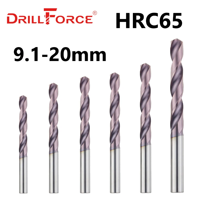 Drillforce 1 шт. диаметр. 9,1-20,0 мм HRC65 вольфрамовые твердосплавные сверла сверло для закаленный сплав инструмент из нержавеющей стали