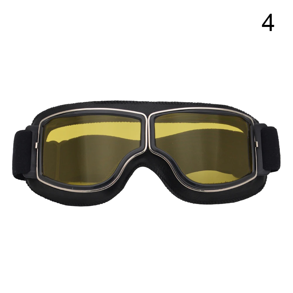 Цвет: желтый Retro Sports Sunglasses Helmet Steampunk Goggles for Outdoor Motocross Cruiser Scooter C66 - Название цвета: Цвет: желтый