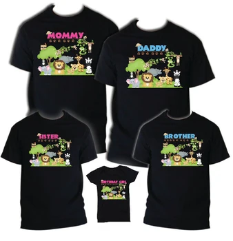 

Jungle Animal T-Shirt Family Matching Outfits Home School Interactive Suit, Birthday Kids Zoo Party Available To All Members