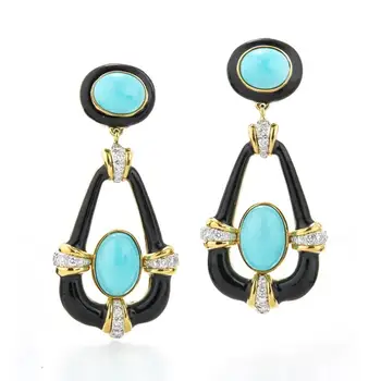 

Luxury Cubic Zirconia Stone Dangle Earrings for Women Water Drop Earrings for Women Ear Stud Antique Vinatge Jewelry Gift