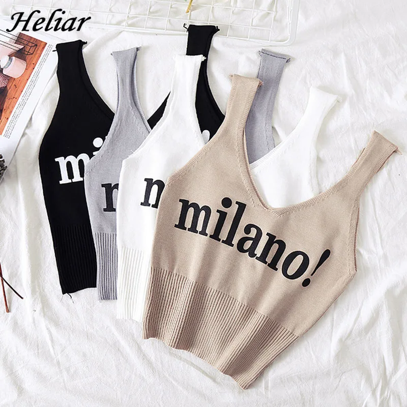 HELIAR женские сексуальные топы с глубоким v образным вырезом и надписью milano!