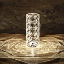 Lampe de Table européenne en cristal, décoration de luxe importée d'espagne, lampe de Table en diamant pour salon, Restaurant, noël, lumière ambiante