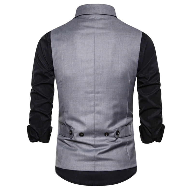 Fashion Double Breasted White Vest Men Spring New Peak Lapel Suit Vests Mens Wedding Groom Tuxedo Waistcoat Male Chalecos