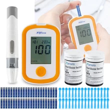 Blood Sugar Meter Digital Blood Glucose Monitor Glucometer Lancets Kit  Medical Diabetes Tester 50Pcs Test Strips & Lancets