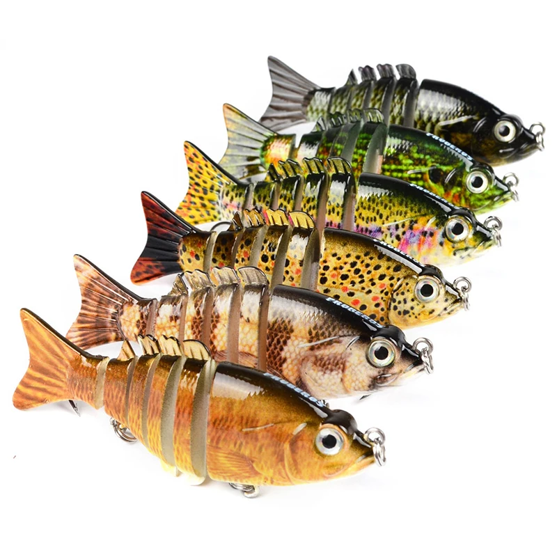 

Fishing Lure 9cm/11g Multi Sections 6 Segments Jointed minnow Swimbait Crankbait Artificial Hard Bait 6# hook Wobblers Treble