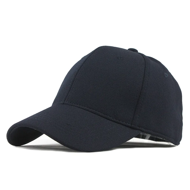 Мужская однотонная бейсбольная кепка, простая, изогнутая, солнцезащитный козырек, женская мода, регулируемые шапки, летняя, уличная, повседневная, хип-хоп, унисекс, бейсболка - Цвет: Тёмно-синий