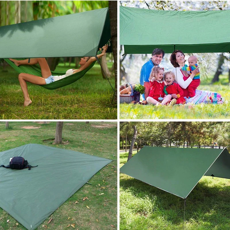 3mx3m Awning Waterproof Tarp Tent Outdoor Camping Sun Shelter Canopy Sunshade Sun Shade Beach Garden Travel Picnic Tourist Tarp