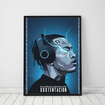 

XXXTentacion Illustration poster Canvas Art Print Wall Pictures for Living Room No Frame
