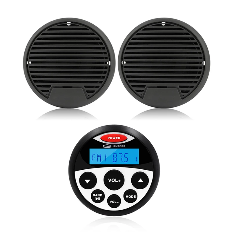

Marine Bluetooth Stereo Audio System Radio FM AM Receiver MP3 Player For UTV ATV Boat Motorcycle+3inch Waterproof Marine Speaker
