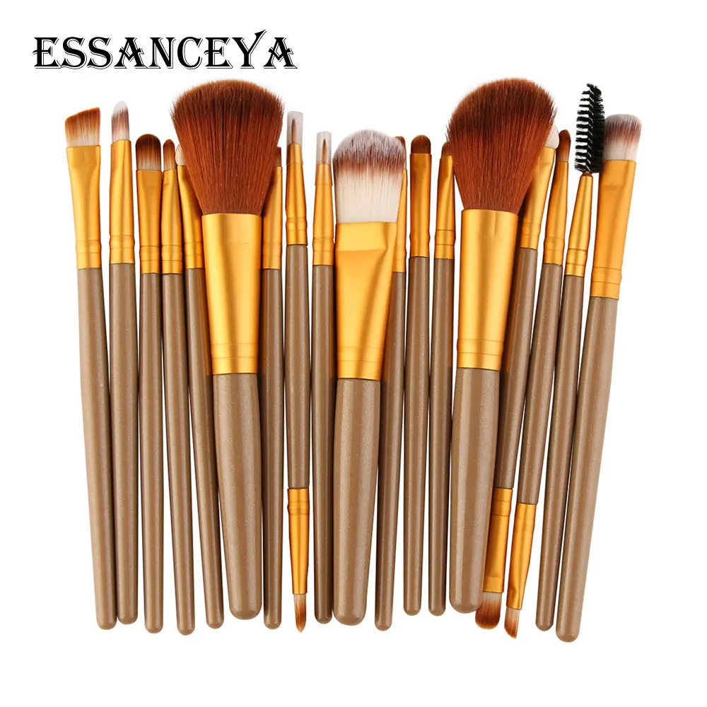 18PCS-JJ ESSANCEYA 6-18 шт. набор кистей для макияжа, Тональная основа, пудра, румяна, тени для век, подводка для глаз, губ, косметический набор кистей для макияжа, инструменты - Handle Color: 18PCS-JJ