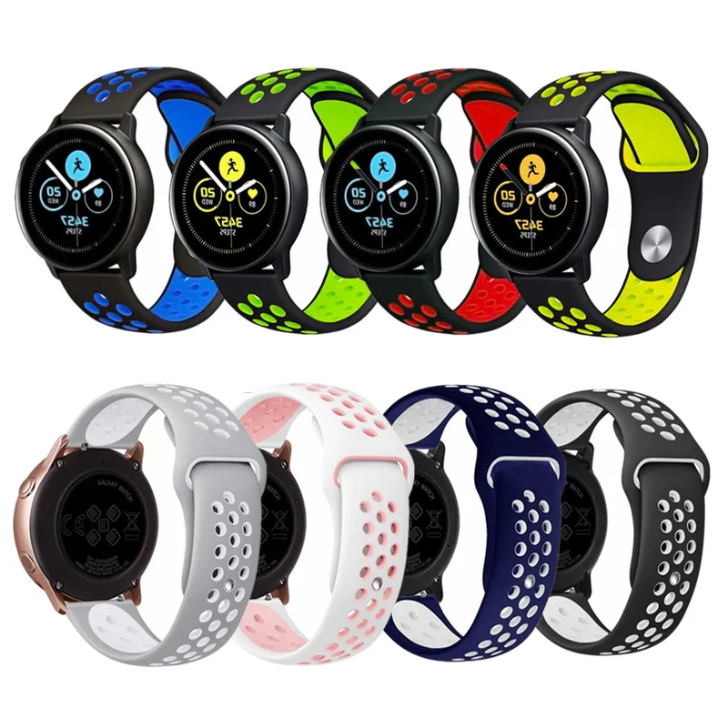 

22mm 20mm Huami Strap for Samsung Gear Sport S2 S3 Galaxy Watch active 42mm 46mm Silicone Band for Pebble Time Huawei Watch gt 2