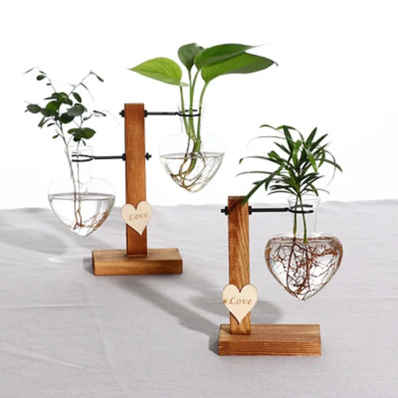 Glass Vase Hydroponic Flower Pot Office Living Room Wedding Desk Decorative, 