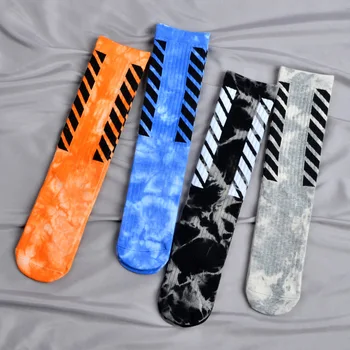 

Stripe Men's Sock Socks Black Man Socks Tie Dye Crew Casual Cotton Warm Street Sox Adult Fashion Autumn Winter Classic Skarpetki