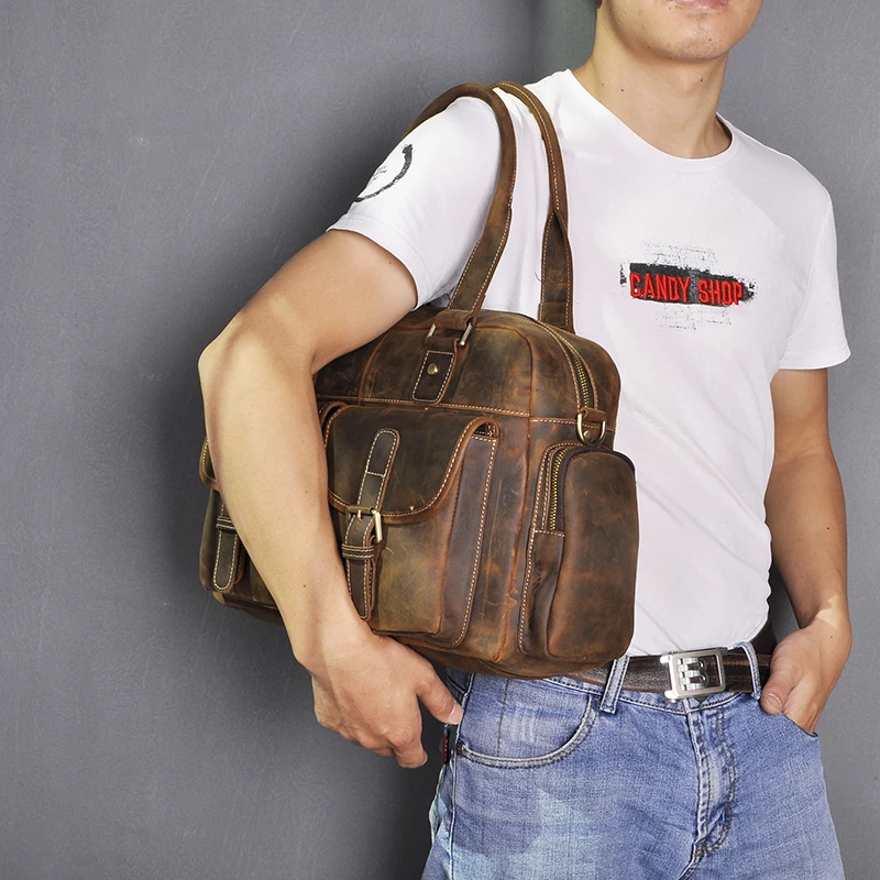 Crazy Horse, Кожаный Модный деловой портфель, сумка-мессенджер, мужской дизайн, для путешествий, для ноутбука, чехол для документов, сумка-тоут, портфель, сумка, 061