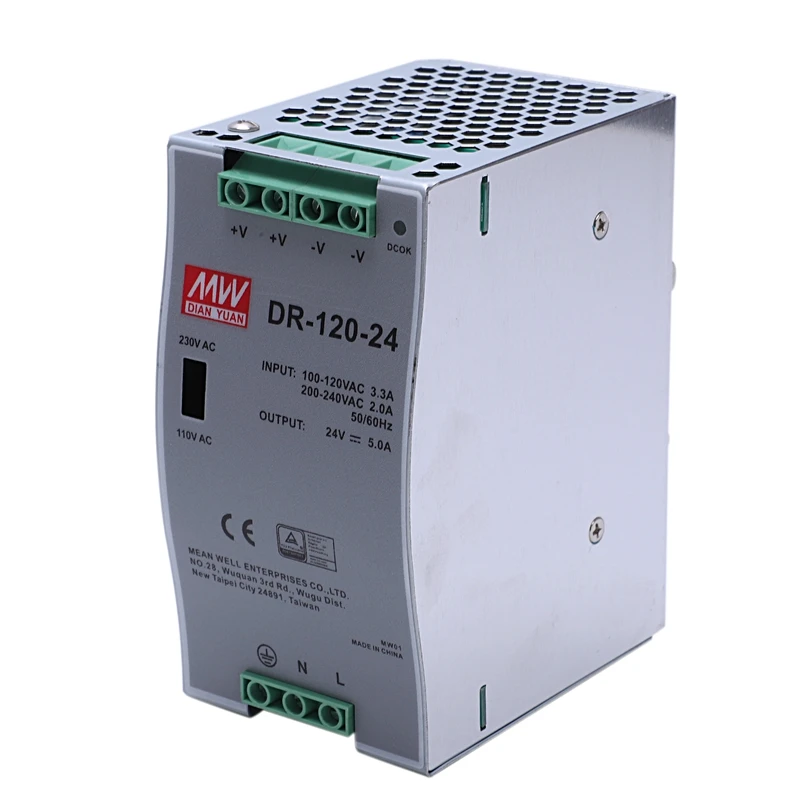 DR-120-24 120 Вт промышленный рельсовый источник питания 24V5A импульсный источник питания рельсовый монтаж импульсный источник питания