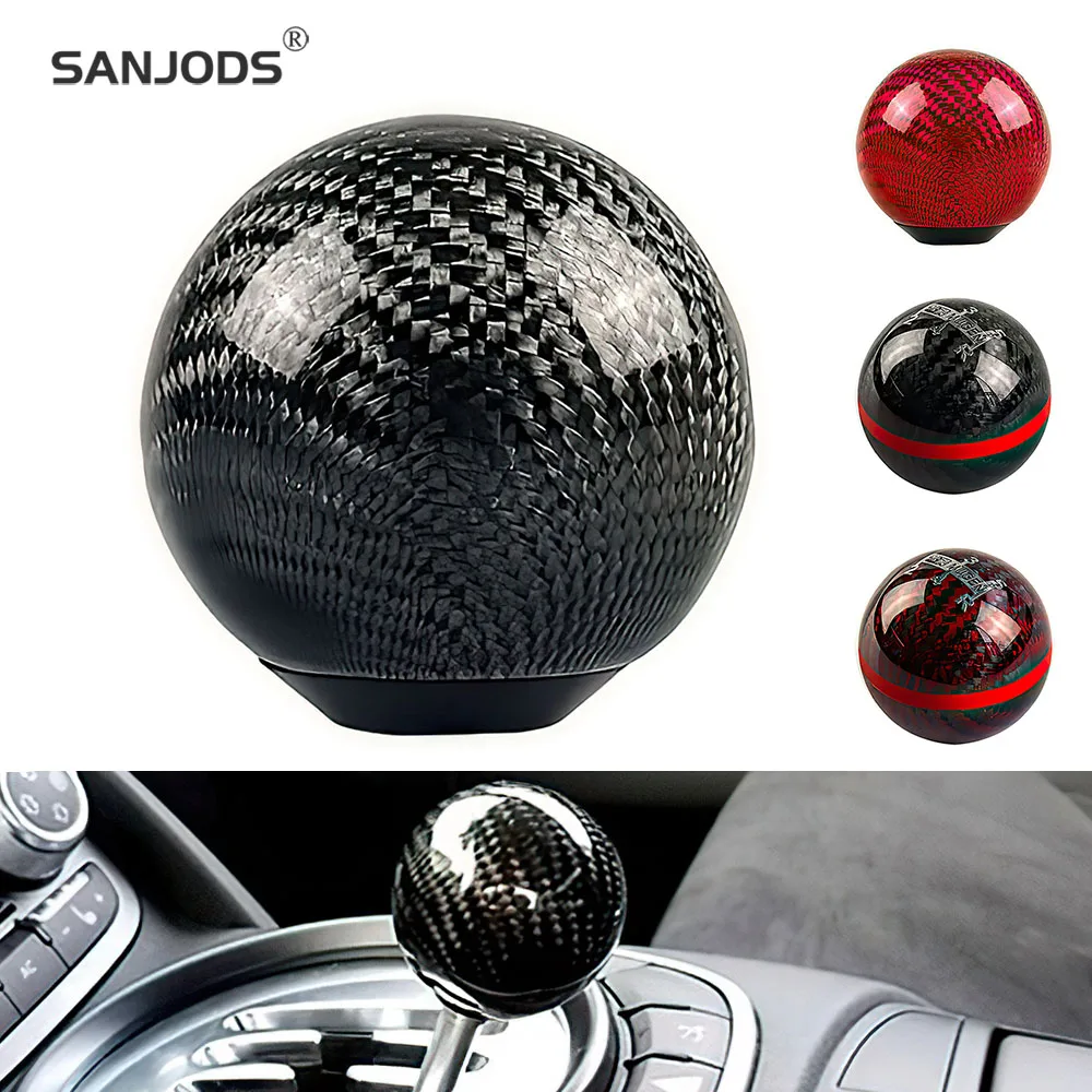 

SANJODS Universal Gear Shift Knob Carbon Fiber 5 / 6 Speed Manual / Automatic Spherical Head Lever for Honda Toyota Auto Parts
