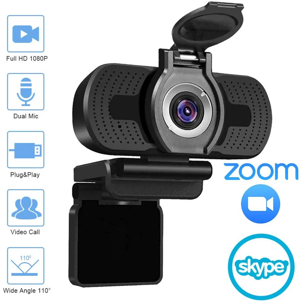 

USB Camera HD 1080P Computer Camera With Dust Cover Webcam For Webcast Video Conference webcam full hd 1080p camara web para pc