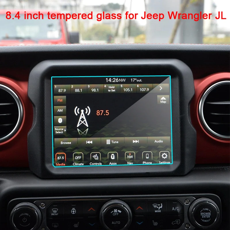 8.4" Navigation Touch Screen Radio Protective Film for Jeep Wrangler JL 2018 1pc 