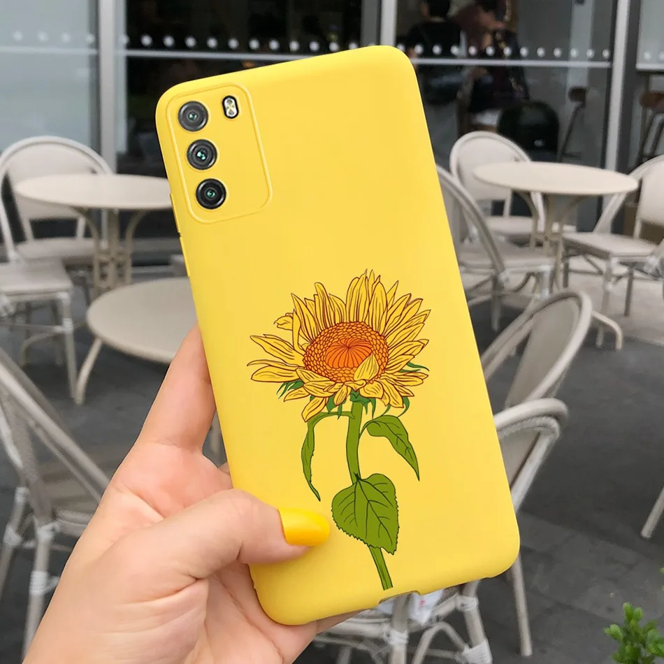 Poco M3 Silicone Phone Case For Xiaomi Poco M3 Cases Sunflower Printed Soft TPU Back Cover Funda For Xiaomi Poco M 3 M3 PocoM3 leather case for xiaomi