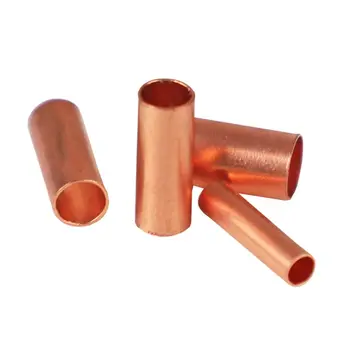 

230PCS/Box Cold Pressed Copper Connecting Pipe Wire Joint Copper Tube Direct Connection Pressure Pipe 1.5mm/2.5mm/3mm/4mm/5mm/6m
