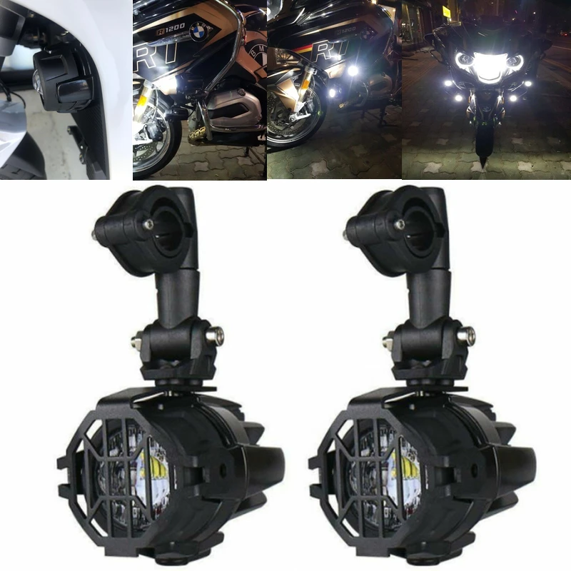 2 шт. 40 Вт Светодиодный вспомогательный светильник 6000K с защитным бампером светодиодный противотуманный фонарь для Мотоцикла BMW R1200GS F800GS