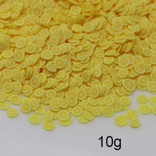 Yellow 10g Happy monkey Полимерная глина кусочки фруктов слизь поставки фимо цветок сердца DIY Аксессуары декор для пушистое облако прозрачная слизь - Цвет: Yellow 10g