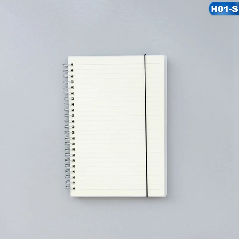 A6 A5 A4 Scrub Coil This transparent horizontal line White paper Grid Dot hand account Book Strap Notepad Notebook Diary - Color: 01-S