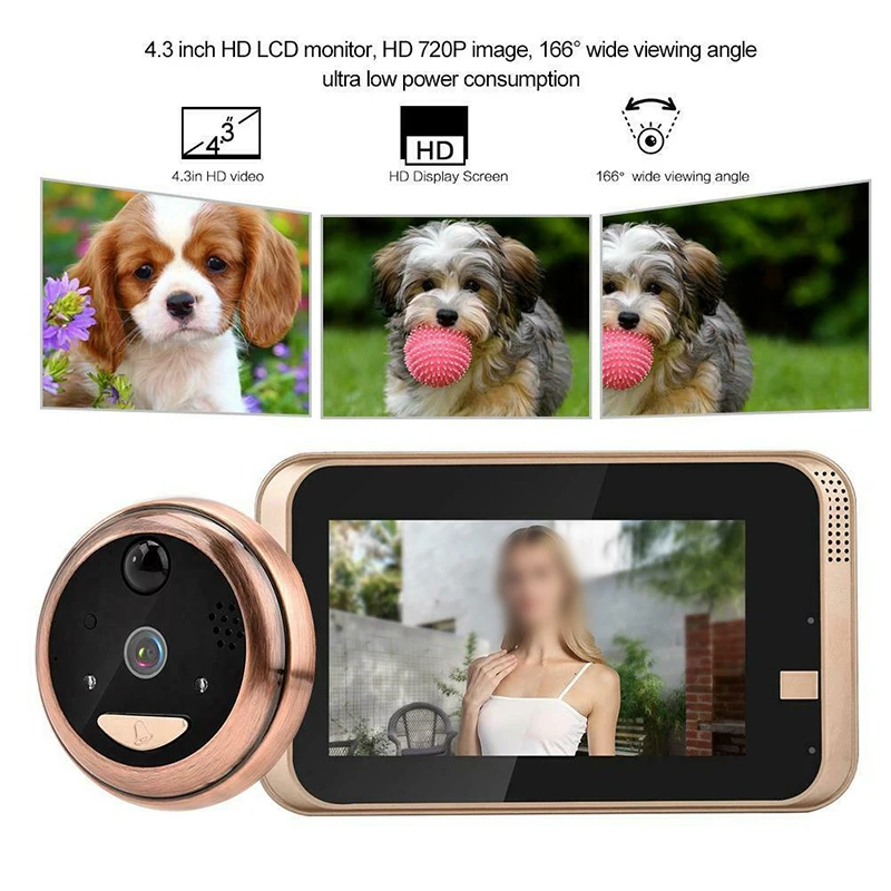 

Smart Doorbell Wireless Wifi Peephole Video Security HD Infrared Night Vision Support Smart Phone APP PIR Motion Detection