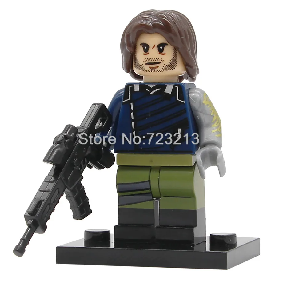 Winter Soldier X0233 X0251 Мстители эндшпиль супер герой Фигурка Железный человек Муравей Hawkeye ракета енот Тор Туманность строительные блоки кирпичные игрушки - Цвет: Winter Soldier