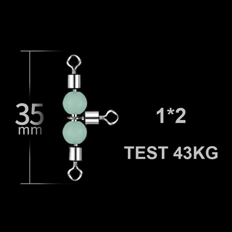 10 шт./компл. 3 Way рыболовный Вертлюг T-shape форме, благодаря чему создается ощущение невесомости с 360 градусов, которая светится ночью светятся бусины воблер соединитель рыболовный крючок - Цвет: Красный