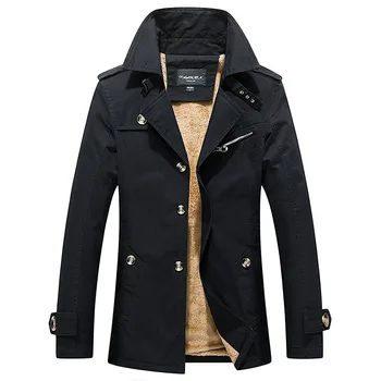 

New autumn and winter Korean version of the XL Slim jacket jacket plus velvet thick windbreaker men's long section MY142