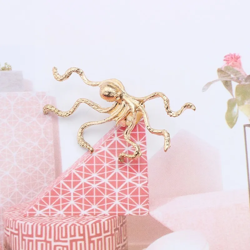 Европейская и американская поп панк стиль 2017 2 цвета застежка для ушей осьминога