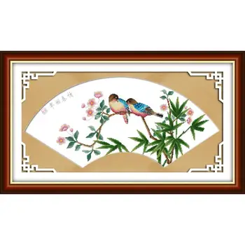 

Joy Sunday Bird Lovers In Spring Cross Stitch Kits Embroidery Needlework Sets 11 &14CT Cross Stitch Cotton Decorations for Home