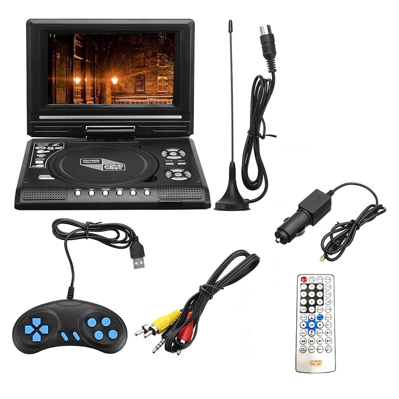 7 8 дюймов ТВ домашний автомобильный dvd плеер портативный HD VCD CD MP3 DVD USB SD карты RCA
