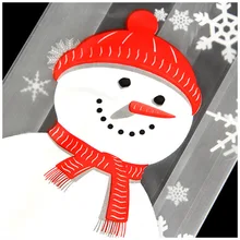 50 шт. год подарок Рождественский подарок упаковка для выпечки Сумки мультфильм снеговик закуски конфеты мешок Печенье Noel Dragee сумка для хранения