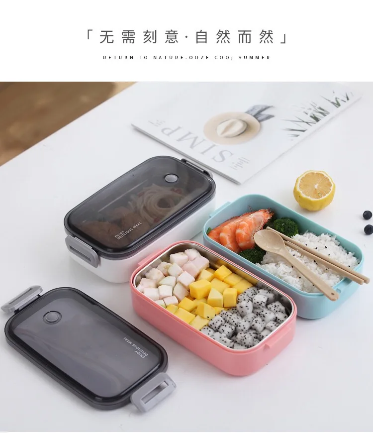 Ланч-бокс из нержавеющей стали Герметичный Bento box японский стиль пищевой контейнер для школы или офиса с посуда