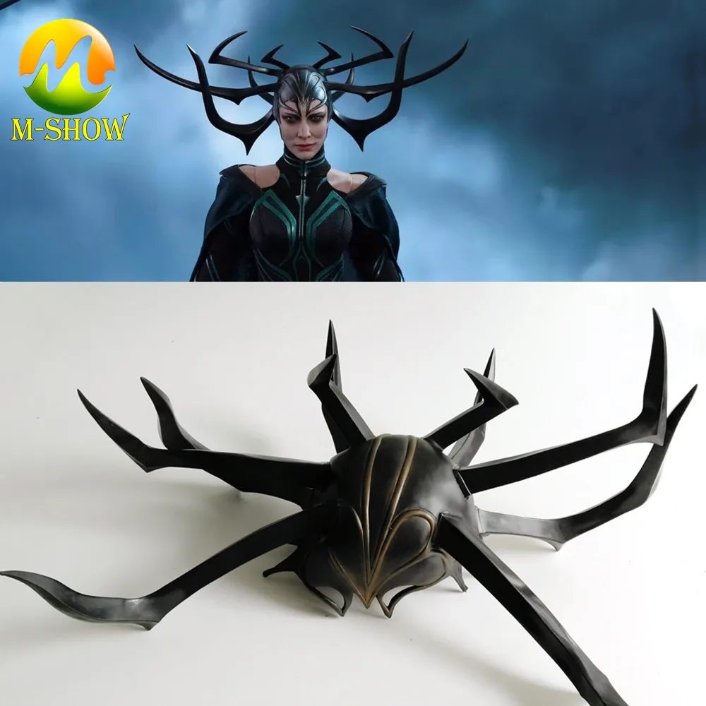 Шлем Thor Ragnarok Hela, мягкая ПВХ маска Hela, головной убор для косплея на Хэллоуин, высокое качество, шлем для косплея Hela для женщин