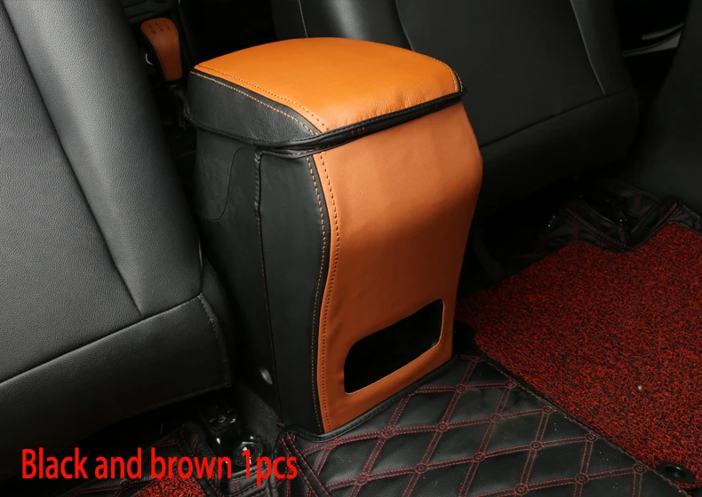 Для Chery ARRIZO5 ARRIZO 5 подлокотник коробка анти-kick pad модифицированный задний подлокотник защитная накладка украшения автомобильные аксессуары - Цвет: black and brown 1pcs