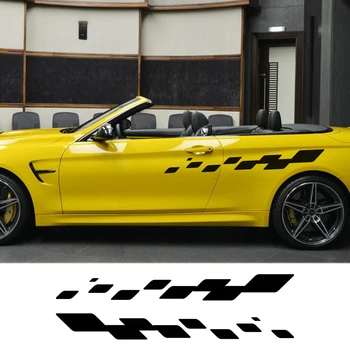 

2PCS Car Door Side Lattice Stickers For Mitsubishi Lancer Peugeot 206 207 Nissan Qashqai Opel Astra Renault Duster Accessories