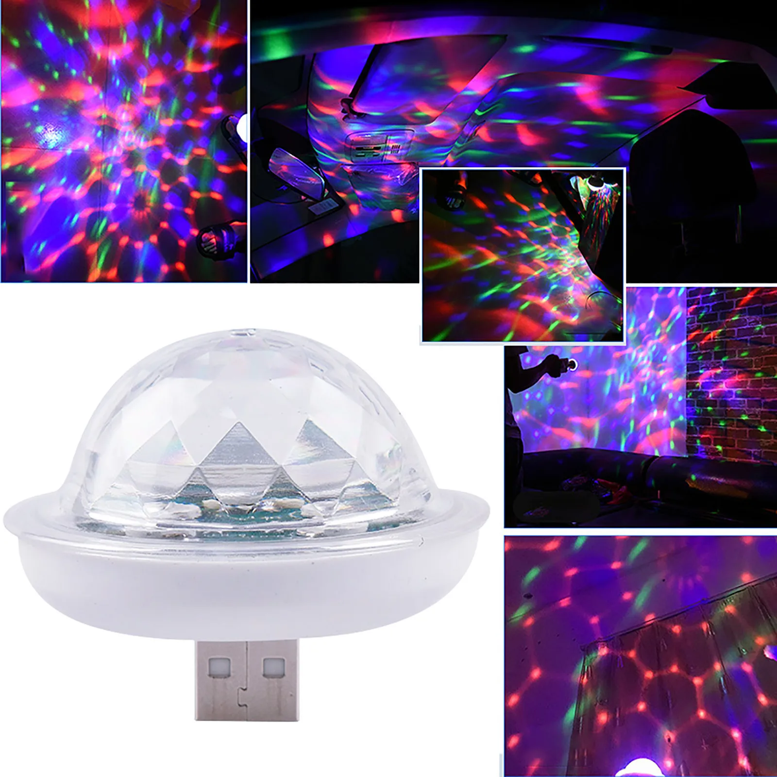 Portable Usb Led Atmosphere Light Stage Magic Dj Disco Ball Lamp Indoor Home Party To Apple Android Phone | Дом и сад