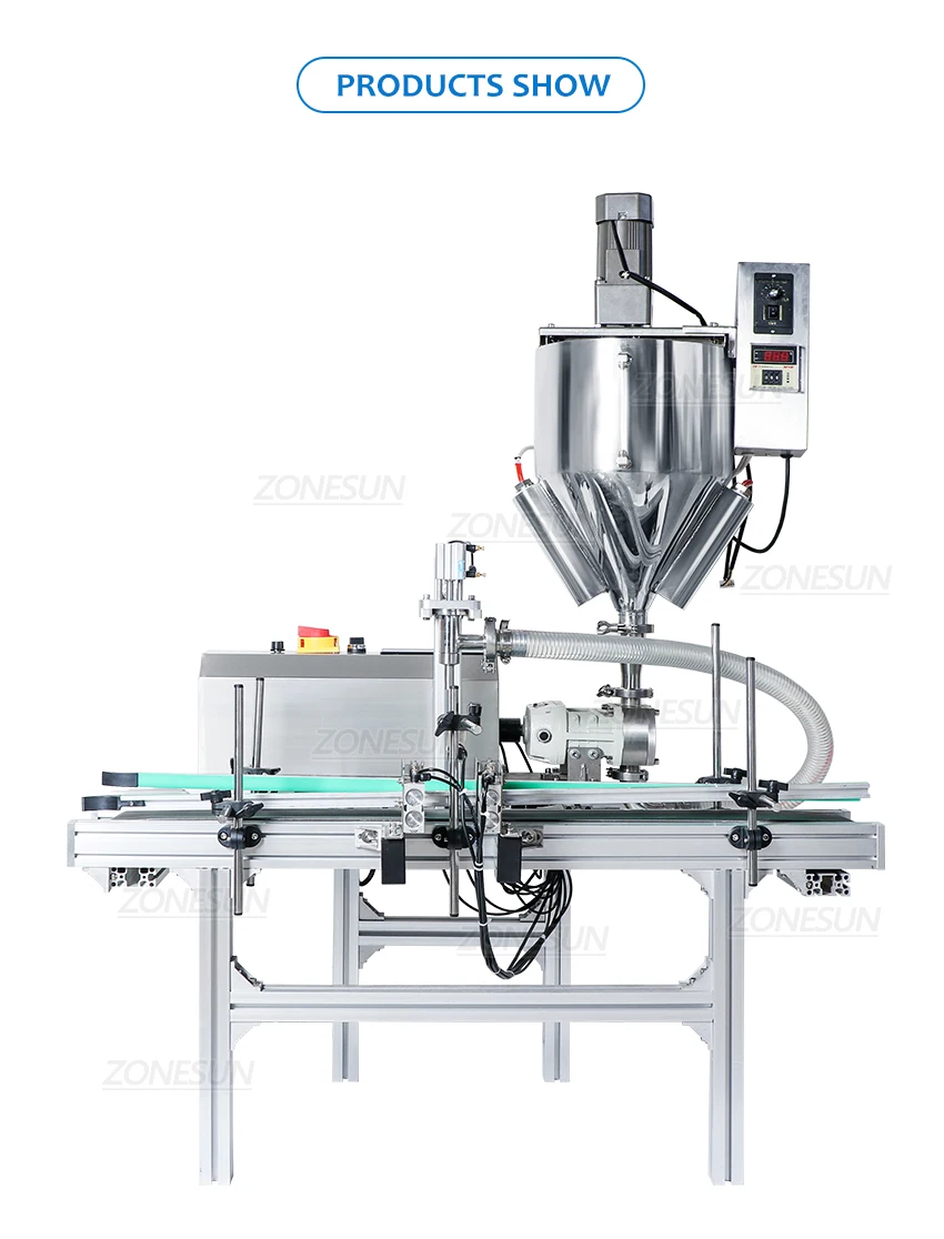 ZONESUN ZS-DTGT900M Automatic Butter Chocolate Rotor Pump Filling Machine With Mixer Heater